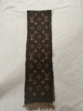 Louis Vuitton Dark Brown and Tan Monogram Scarf